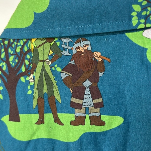 BoxLunch The Lord of the Rings Character Portraits Allover Print Button Up Large - Picture 12 of 13